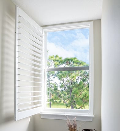 Modern home with hurricane windows